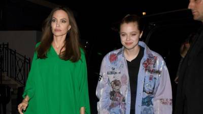 Shiloh Jolie-Pitt Rocks A Jean Jacket While Sister Zahara Wears A Yellow Dress Out With Mom Angelina - hollywoodlife.com - London