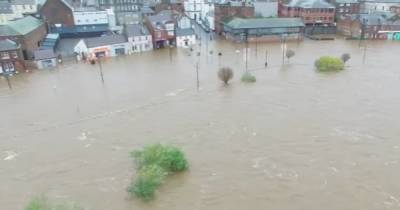 Dramatic aerial footage shows extent of flooding in Scots town as river breaks its banks - www.dailyrecord.co.uk - Scotland