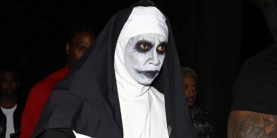 Tyga Sports an Evil Nun Costume for Halloween - www.justjared.com - Los Angeles - Las Vegas