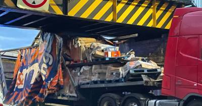 B&M lorry wrecked after crashing into Scots bridge as carnage shown in shock snaps - www.dailyrecord.co.uk - Scotland