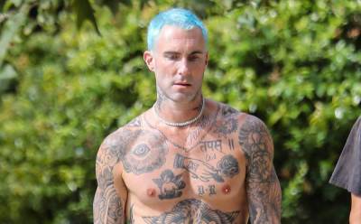 Adam Levine Puts His Many Tattoos on Display While Shirtless After a Workout! (Photos) - www.justjared.com