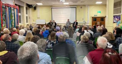 Protest meeting against £10m school halted as man collapses following suspected heart attack - www.manchestereveningnews.co.uk