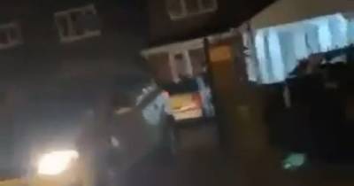Disturbing video footage shows 'baseball bat' thugs ramming Mercedes into house - www.manchestereveningnews.co.uk - Manchester