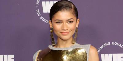 Zendaya Makes A Statement With Gold Breast Plate Dress at Women in Film Awards 2021 - www.justjared.com - France - Los Angeles