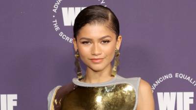 Zendaya Stuns in Gold Breast Plate Dress at the 2021 Women in Film Awards: See Her Look! - www.etonline.com - Los Angeles