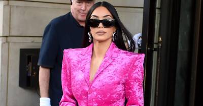 Pop of Pink! Kim Kardashian Steps Out in a Colorful Ensemble for the 1st Time Since 2021 Met Gala - www.usmagazine.com - New York