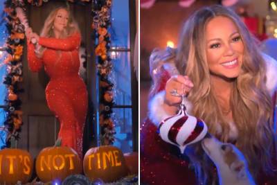 Mariah Carey smashes Halloween pumpkins, celebrates start of holiday season - nypost.com - county Jack