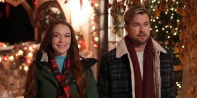 Lindsay Lohan - Lindsay Lohan & Chord Overstreet Star in Netflix Holiday Rom-Com - See the First Photo! - justjared.com
