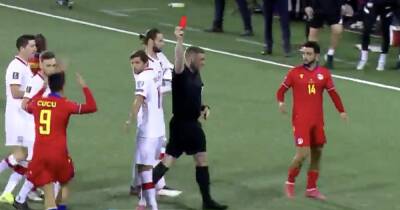 John Beaton brandishes Andorra vs Poland red card inside 20 SECONDS after brutal flying elbow - dailyrecord.co.uk - Scotland - Poland - Andorra