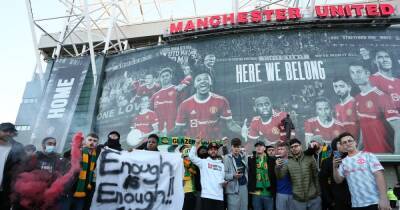 Small group of Manchester United fans hold protest against Glazers at Old Trafford - www.manchestereveningnews.co.uk - Manchester