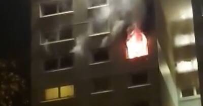 Horror fire engulfs flat in Scots high rise as woman rushed to hospital and block evacuated - www.dailyrecord.co.uk - Scotland