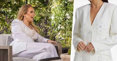 Adele wows in white rhinestone suit and nude camisole for huge Oprah interview - www.msn.com