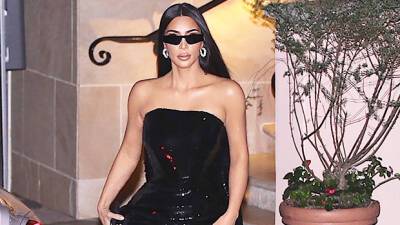 Kim Kardashian Sparkles In Sequined Black Dress For Pal Simon Huck’s Wedding – Photos - hollywoodlife.com