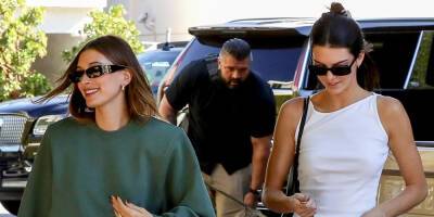 Kendall Jenner & Hailey Bieber Grab Lunch in Beverly Hills - www.justjared.com - Beverly Hills