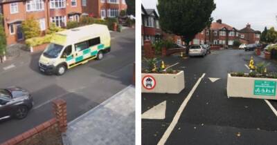Moment ambulances forced to U-turn due to traffic planters as angry residents blast council in war of words - www.manchestereveningnews.co.uk