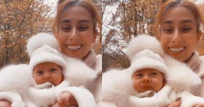 Stacey Solomon laughs at baby Rose's 'upside down frown' as they head out on Autumn walk with Joe - www.ok.co.uk