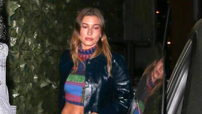 Hailey Baldwin Wears Colorful Crop Top On Date Night With Justin Bieber – Photos - hollywoodlife.com