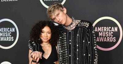 Machine Gun Kelly Poses With Daughter Casie on the 2021 American Music Awards Red Carpet - www.usmagazine.com - Los Angeles - USA - Ohio