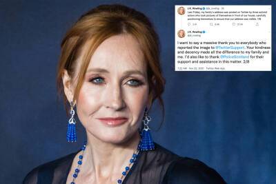 J.K. Rowling slams trans activists for sharing address on social media - nypost.com