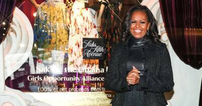 Michelle Obama Sparkles in Christopher John Rodgers at Saks Fifth Avenue’s Window Unveiling - www.usmagazine.com - New York