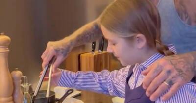 David Beckham teaches Harper to boil an egg in heartwarming clip - www.ok.co.uk