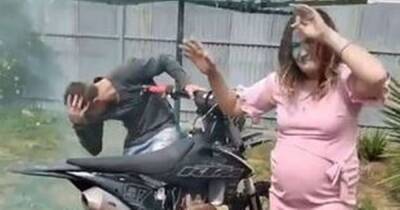 Pregnant mum almost struck by dirt bike in gender reveal gone wrong - www.dailyrecord.co.uk