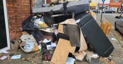 "Disgraceful" pile of beds, sofas and furniture fly-tipped on town centre street pavement - www.manchestereveningnews.co.uk
