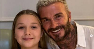 David Beckham reveals bloodied nose after Harper, 10, bit him when he tickled her - www.ok.co.uk