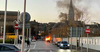 Car bursts into flames on Scots street as emergency services race to the scene - www.dailyrecord.co.uk - Scotland - county Garden