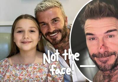 Ouch!! David Beckham Posts Bloody Selfie After Daughter Harper BIT HIM! - perezhilton.com - Britain