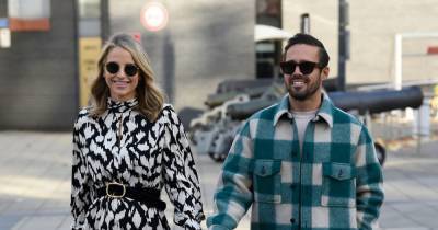 Vogue Williams and husband Spencer Matthews beam as they hold hands after baby news - www.ok.co.uk