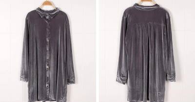 This Velvet Shirt Dress Is Taking Fall Fashion to the Next Level - www.usmagazine.com