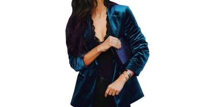 This Velvet Jacket Is the Perfect Layering Piece for a Holiday Party - www.usmagazine.com