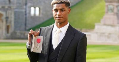 Footballer Marcus Rashford gets MBE from Prince William after free school meals campaign - www.ok.co.uk - county Williams