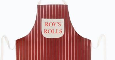 You can buy a Roy's Rolls apron and a David's Shop coffee cup for the ultimate soap fan - www.ok.co.uk
