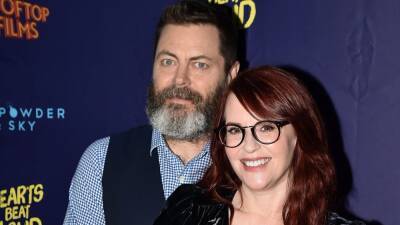 Nick Offerman and Wife Megan Mullally Have Both Kissed Rob Lowe - www.etonline.com