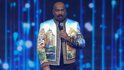 Steve Harvey Catches Himself Amidst Mistake At Miss Universe 2021: ‘They’re Trying To Get Me’ - hollywoodlife.com - India - Portugal - Paraguay - city Sandhu