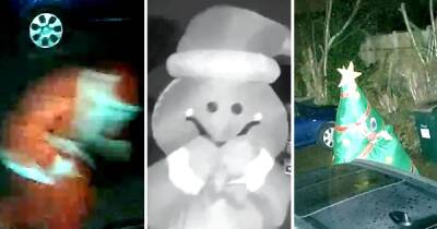 Mystery Santa caught on CCTV sneaking around at night leaving presents outside homes - www.manchestereveningnews.co.uk - Santa