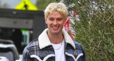Patrick Schwarzenegger Displays New Blonde Hair While Out For Coffee In Los Angeles - www.justjared.com - county Patrick - county Coffee