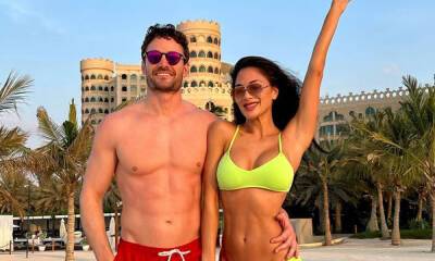 Nicole Scherzinger commands attention in sizzling bikini as she frolics on the beach with Thom Evans - hellomagazine.com - Dubai