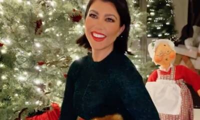 Kourtney Kardashian kicks off Christmas celebrations wearing a green and red ensemble - us.hola.com