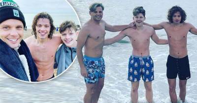Jeff Brazier, 42, strips off for a Christmas Day dip with his sons - www.msn.com