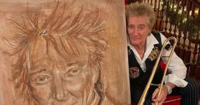 Rod Stewart delighted with portrait from Ronnie Wood despite looking 'perplexed' - www.dailyrecord.co.uk