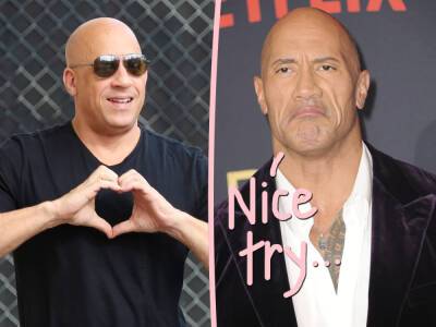 Dwayne Johnson - Vin Diesel - Dwayne 'The Rock' Johnson Refuses To Return To Fast Franchise, Calls Vin Diesel’s Plea A 'Manipulation' - perezhilton.com