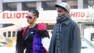 Rihanna Braves The Cold In A Purple Mini Dress While Out With A$AP Rocky In NYC - hollywoodlife.com - New York