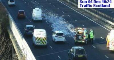 Debris scattered across M8 as Glasgow drivers delayed in traffic - www.dailyrecord.co.uk - Scotland