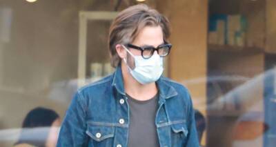 Chris Pine Stays Safe While Out Picking Up His Daily Coffee - www.justjared.com