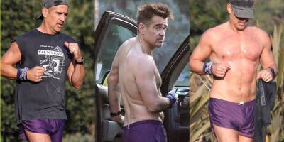 Colin Farrell Runs Laps Shirtless for His Sunday Workout! - www.justjared.com - Beverly Hills