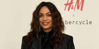 Rosario Dawson Tours Ambercycle Laboratory with H&M - www.justjared.com - Los Angeles