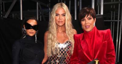Kim Kardashian wears skintight bodysuit and mask at awards with Khloe and Kris - www.ok.co.uk